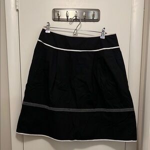 Elegant Black Skirt with White Trim